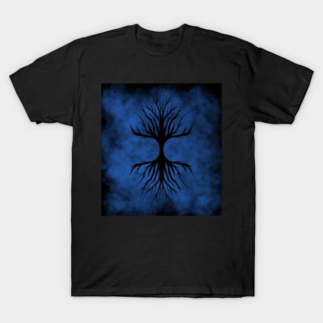 Tree of life on blue T-Shirt by Kcinnik